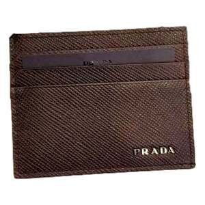 Prada Saffiano Mens Bruciato Brown Credit Card